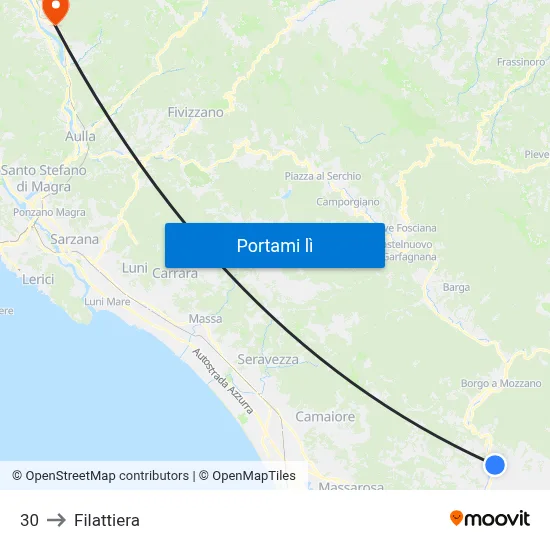 30 to Filattiera map