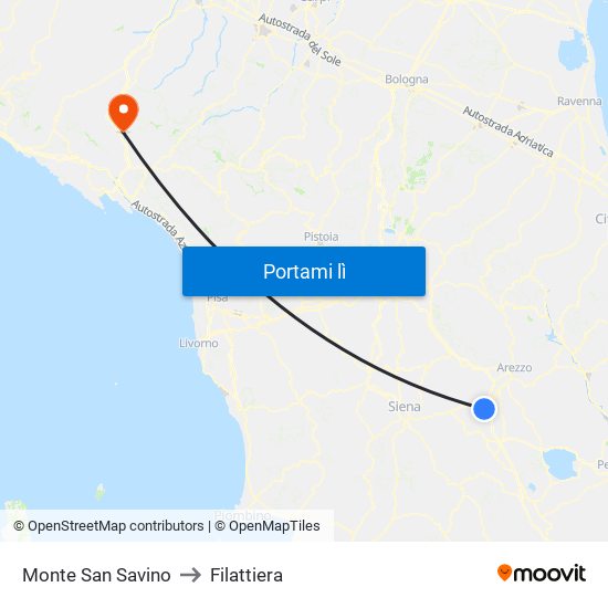 Monte San Savino to Filattiera map