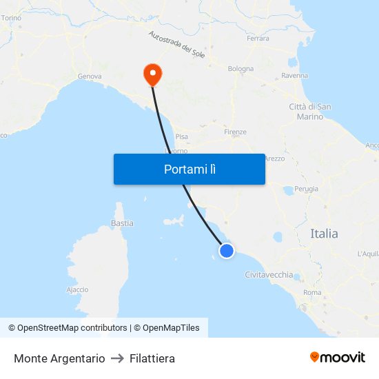 Monte Argentario to Filattiera map