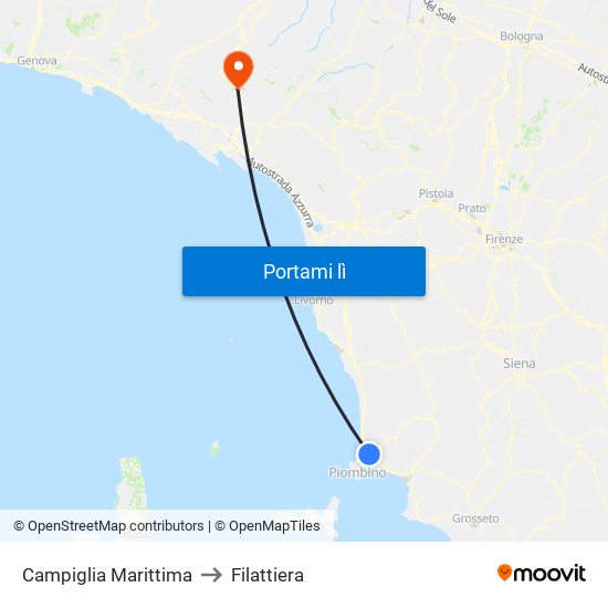 Campiglia Marittima to Filattiera map