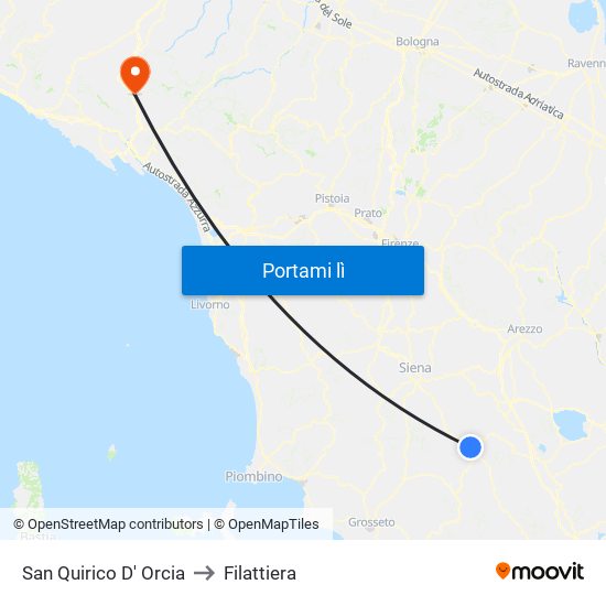 San Quirico D' Orcia to Filattiera map