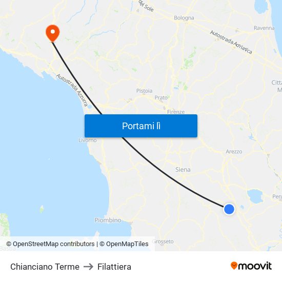 Chianciano Terme to Filattiera map