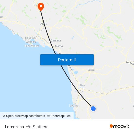 Lorenzana to Filattiera map
