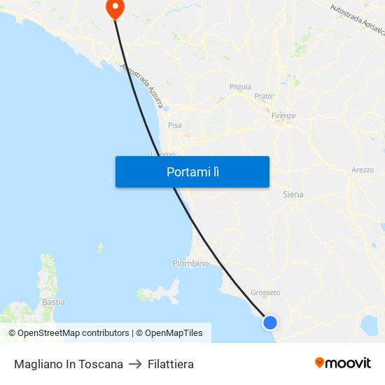 Magliano In Toscana to Filattiera map