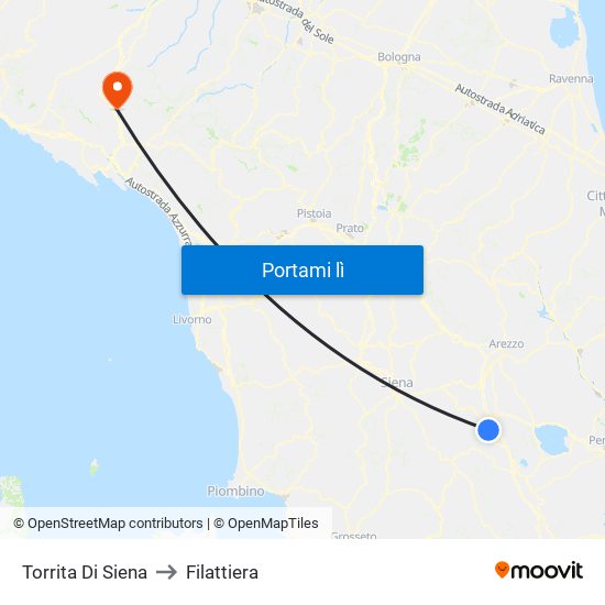 Torrita Di Siena to Filattiera map