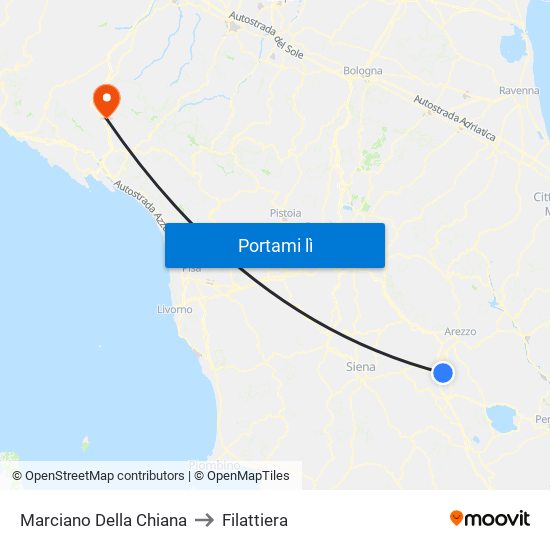 Marciano Della Chiana to Filattiera map