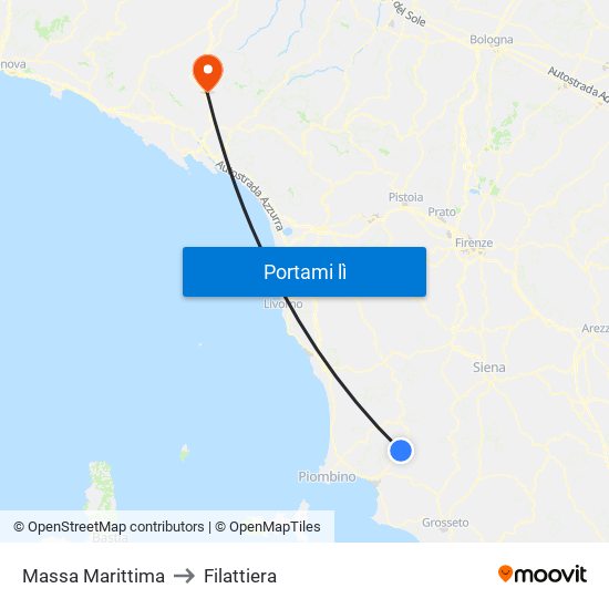 Massa Marittima to Filattiera map