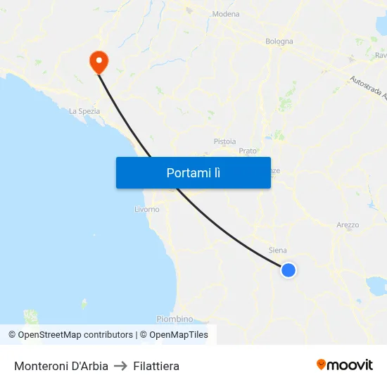 Monteroni D'Arbia to Filattiera map