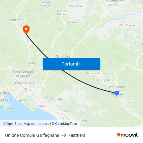 Unione Comuni Garfagnana to Filattiera map