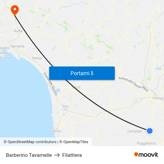 Barberino Tavarnelle to Filattiera map