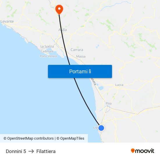 Donnini 5 to Filattiera map