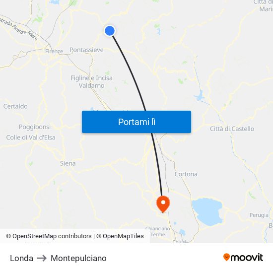 Londa to Montepulciano map