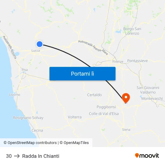 30 to Radda In Chianti map