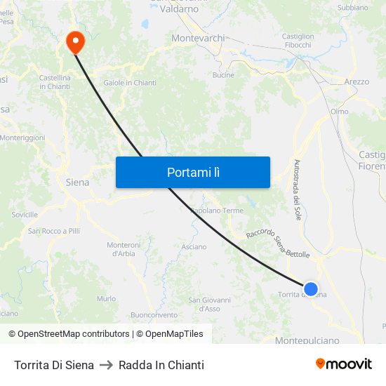 Torrita Di Siena to Radda In Chianti map