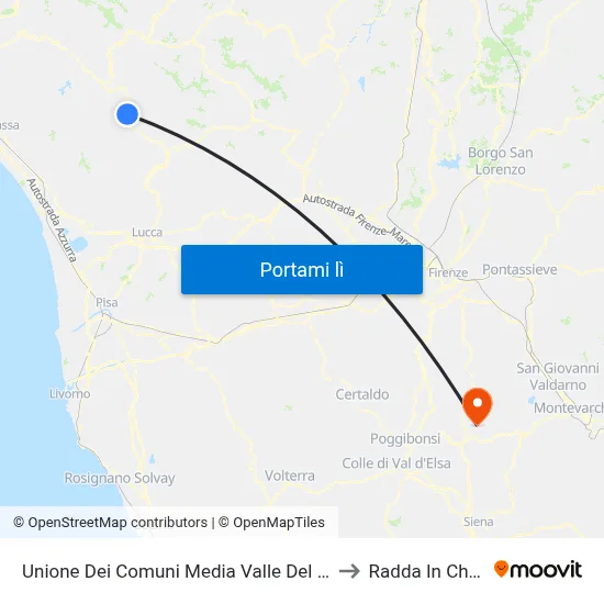 Unione Dei Comuni Media Valle Del Serchio to Radda In Chianti map