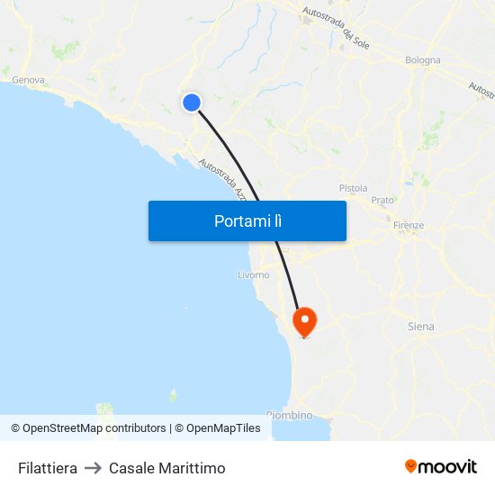 Filattiera to Casale Marittimo map