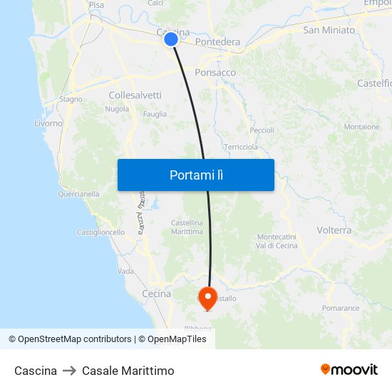 Cascina to Casale Marittimo map