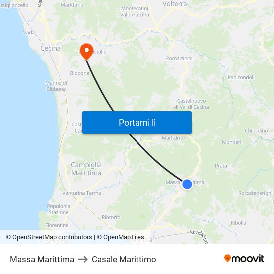 Massa Marittima to Casale Marittimo map