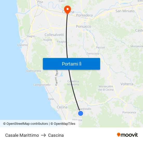 Casale Marittimo to Cascina map