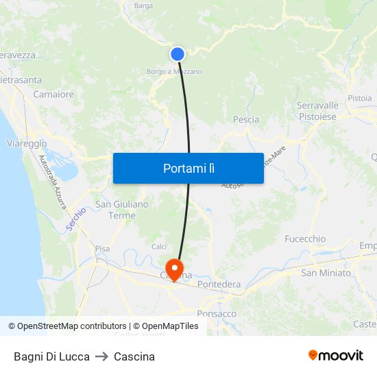 Bagni Di Lucca to Cascina map