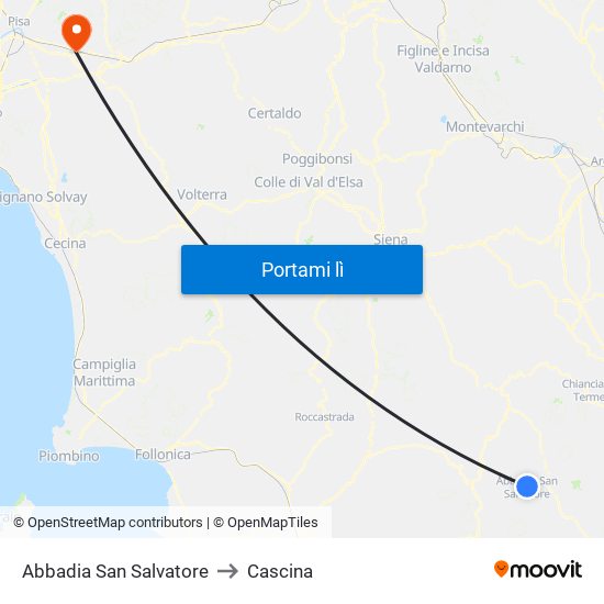 Abbadia San Salvatore to Cascina map