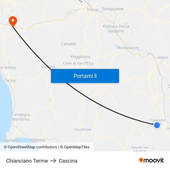 Chianciano Terme to Cascina map