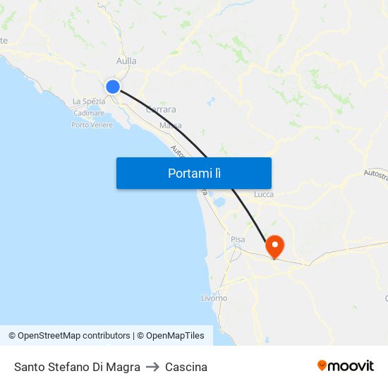 Santo Stefano Di Magra to Cascina map