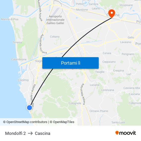 Mondolfi 2 to Cascina map