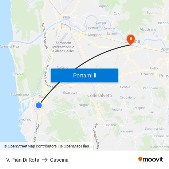 V. Pian Di Rota to Cascina map