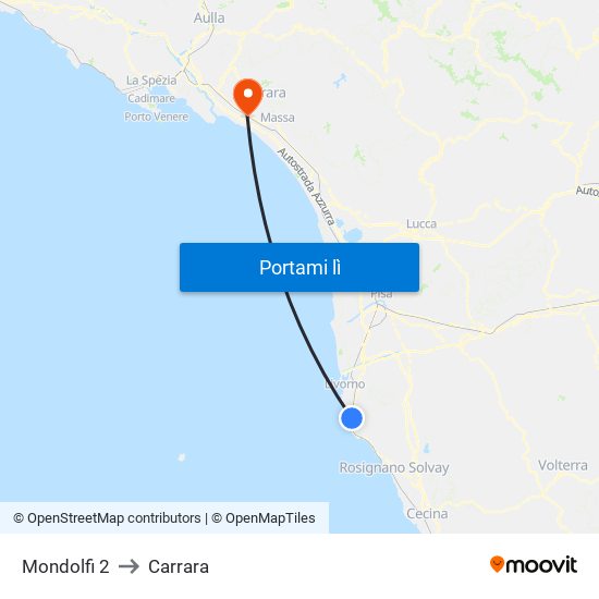 Mondolfi 2 to Carrara map