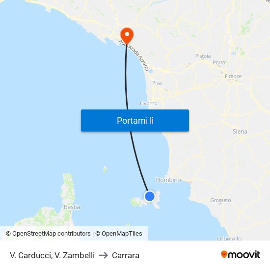 V. Carducci, V.  Zambelli to Carrara map