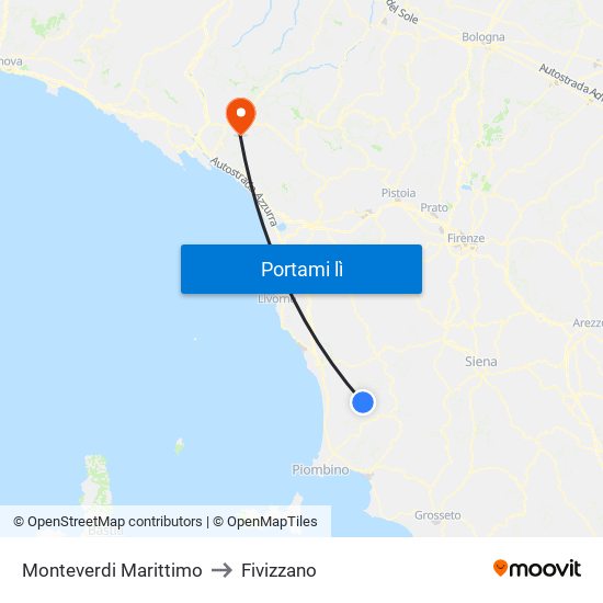 Monteverdi Marittimo to Fivizzano map