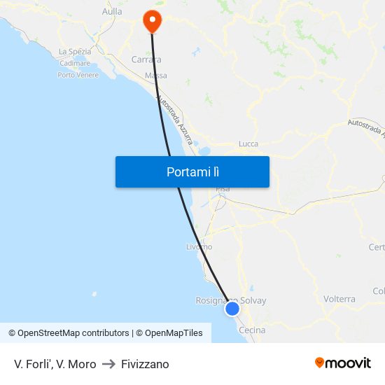 V. Forli',  V. Moro to Fivizzano map