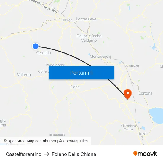 Castelfiorentino to Foiano Della Chiana map