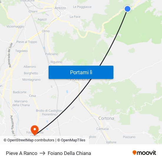 Pieve A Ranco to Foiano Della Chiana map