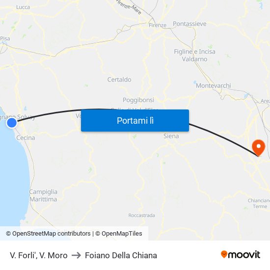 V. Forli',  V. Moro to Foiano Della Chiana map