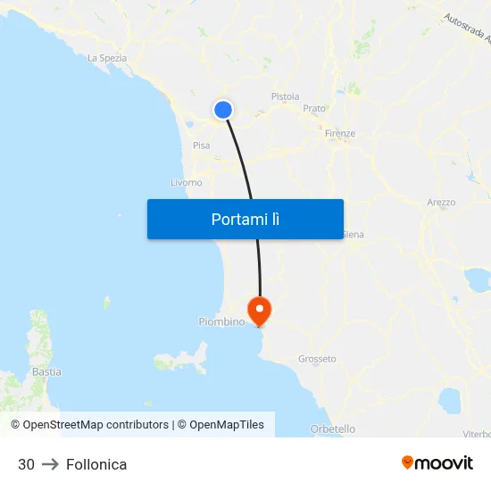 30 to Follonica map
