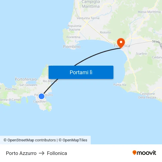 Porto Azzurro to Follonica map