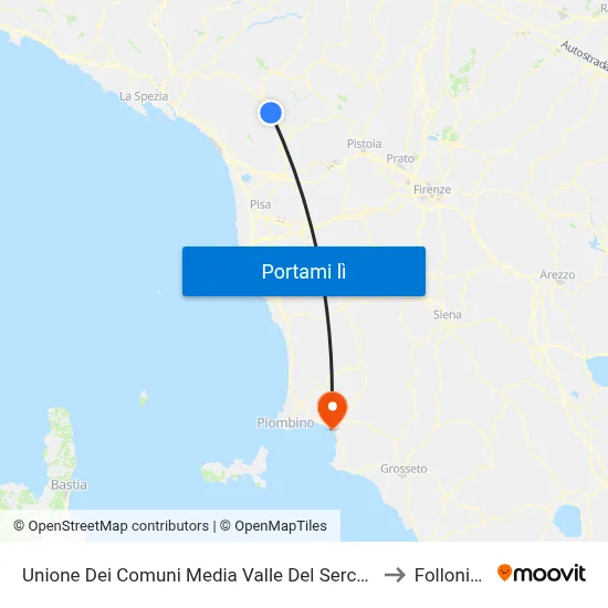 Unione Dei Comuni Media Valle Del Serchio to Follonica map