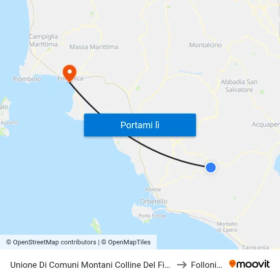 Unione Di Comuni Montani Colline Del Fiora to Follonica map