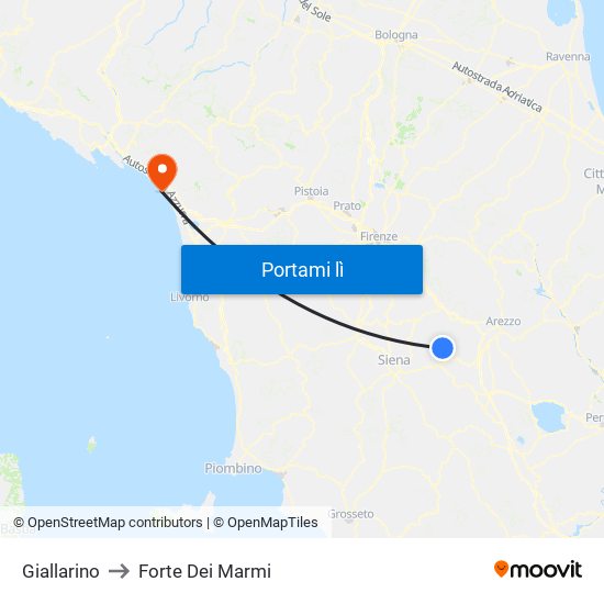 Giallarino to Forte Dei Marmi map