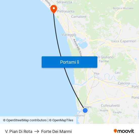 V. Pian Di Rota to Forte Dei Marmi map