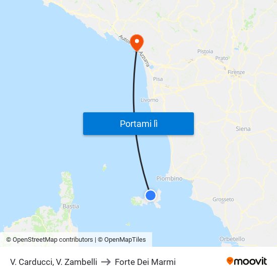 V. Carducci, V.  Zambelli to Forte Dei Marmi map