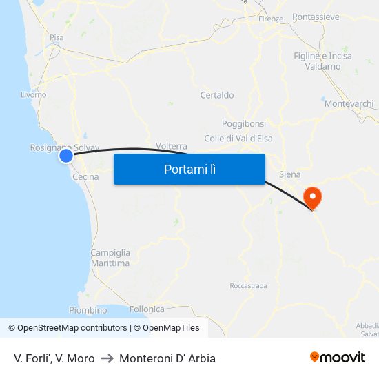 V. Forli',  V. Moro to Monteroni D' Arbia map