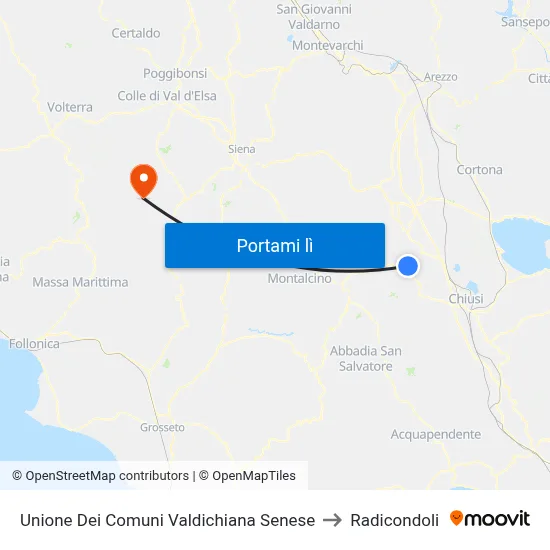Unione Dei Comuni Valdichiana Senese to Radicondoli map
