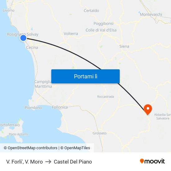 V. Forli',  V. Moro to Castel Del Piano map