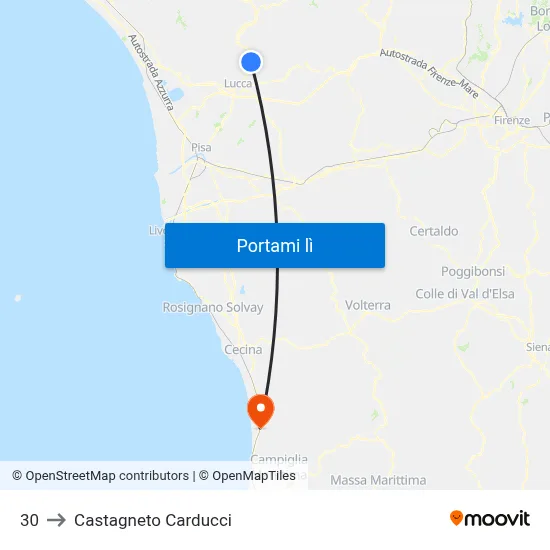 30 to Castagneto Carducci map