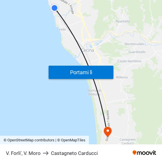 V. Forli',  V. Moro to Castagneto Carducci map