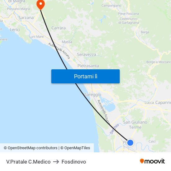 V.Pratale C.Medico to Fosdinovo map