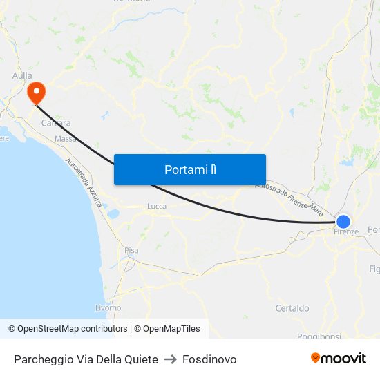 Parcheggio Via Della Quiete to Fosdinovo map